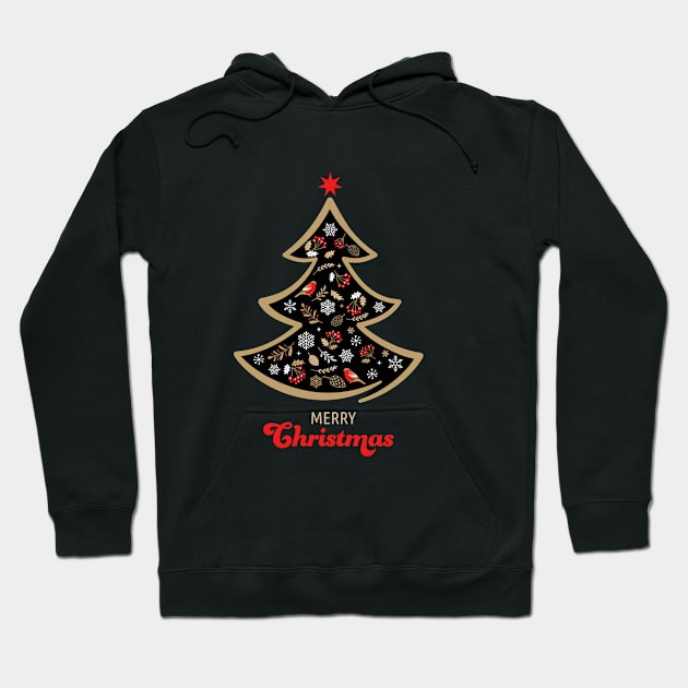 Elegant Gold  Christmas Tree Hoodie by SSK designs